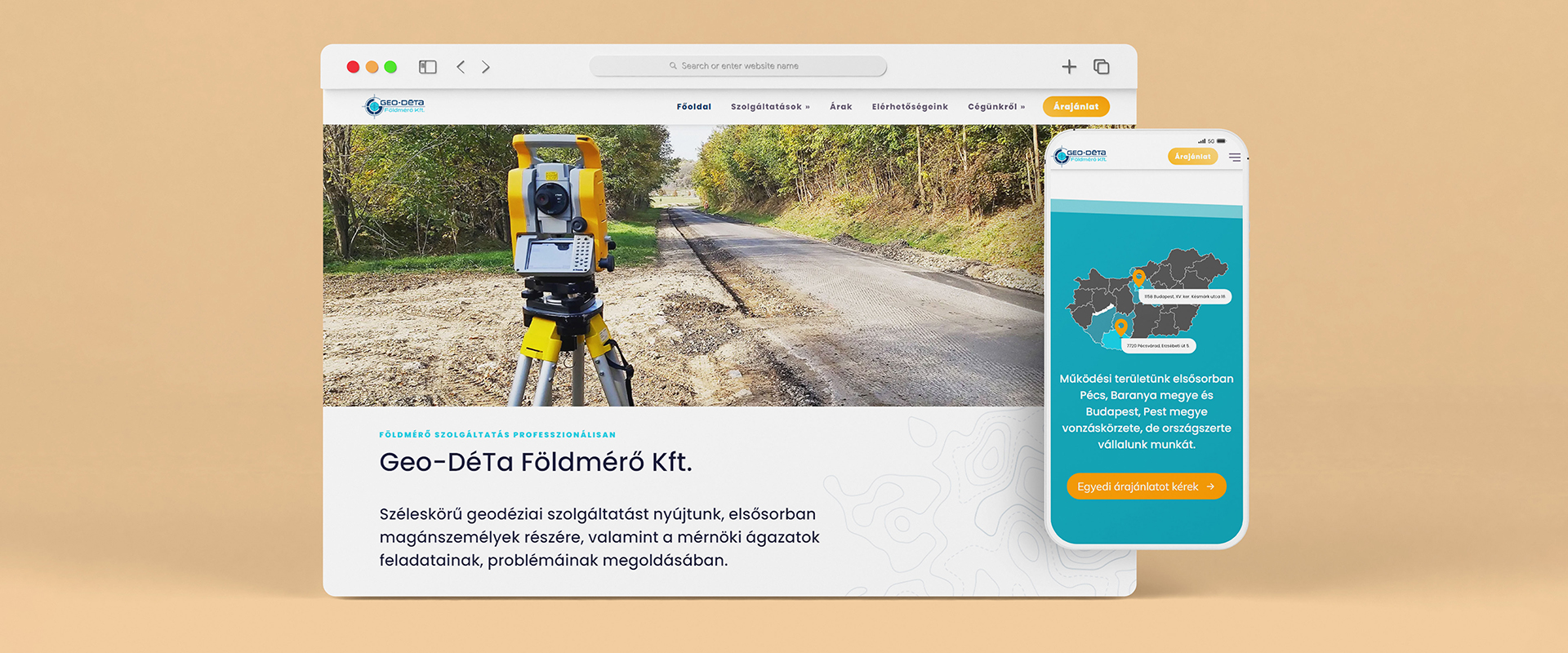 Honlap slider, weblap tervezést ábrázoló képernyőfotókkal, Dekorill Kft. Pécs, desktop nézet
